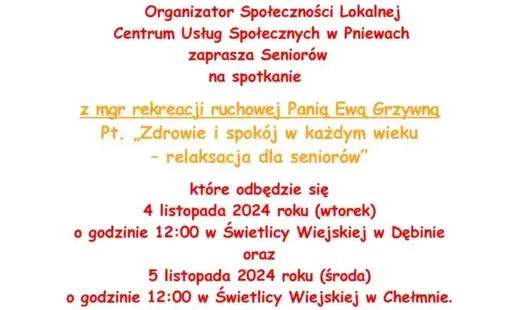 „Zdrowie i spokój w każdym wieku  – relaksacja dla seniorów”