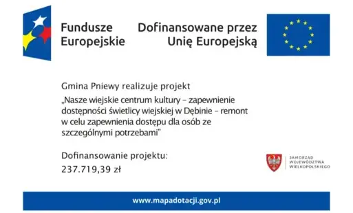 Nasze wiejskie centrum kultury - zapewnienie dostępności świetlicy wiejskiej w Dębinie
