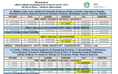 Zdjęcie do Harmonogram odbioru odpad&oacute;w