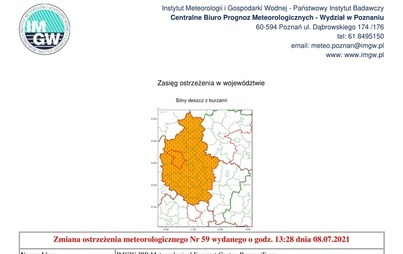 Zdjęcie do Ostrzeżenie meteorologiczne