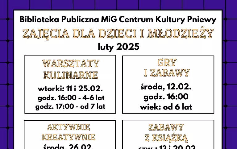 Zajęcia dla dzieci i młodzieży w bibliotece-LUTY 2025