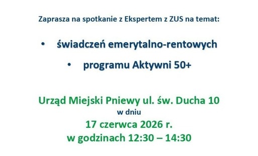 Plakat- dyżur ZUS