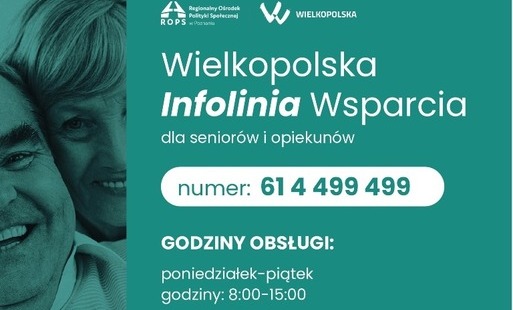 Plakat- infolinia wsparcia seniorów