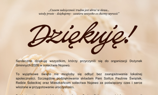 Podziękowania Dożynki 2026