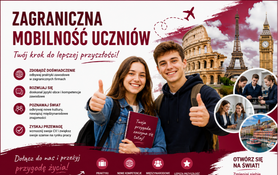 Zespół Szkół w Pniewach z kolejnym dofinansowaniem na zagraniczne mobilności uczniów
