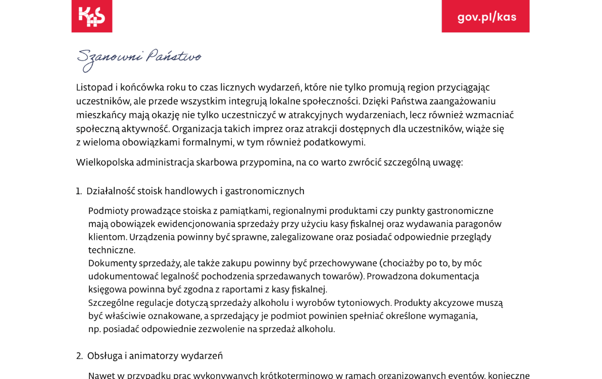 Informacja Dyrektora Izby Administracji Skarbowej w Poznaniu