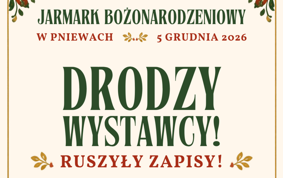Nabór wystawców na Jarmark Bożonarodzeniowy w Pniewach